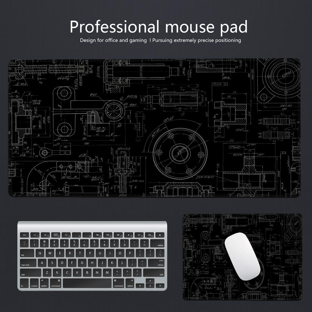 Gaming Accessories Drawing - Mouse Pad Gaming Accessory Mechanical Drawing