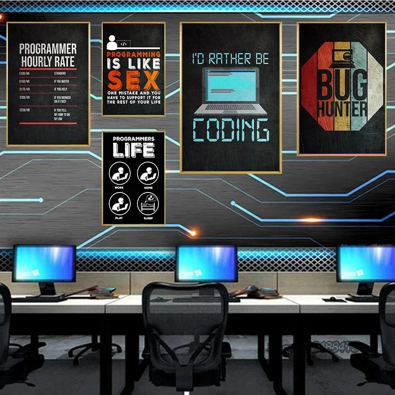 Gaming Accessories Boys - Gaming Zone Hacker Code Poster Programmer