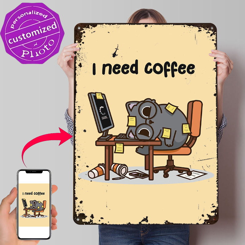 I Need Coffee 3D Texture Metal - Gaming Accessories You Need 评论和价格