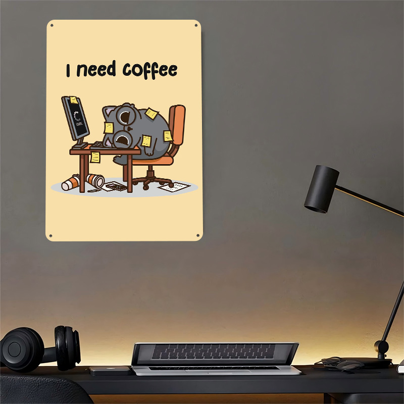 I Need Coffee 3D Texture Metal - Gaming Accessories You Need 评论和价格
