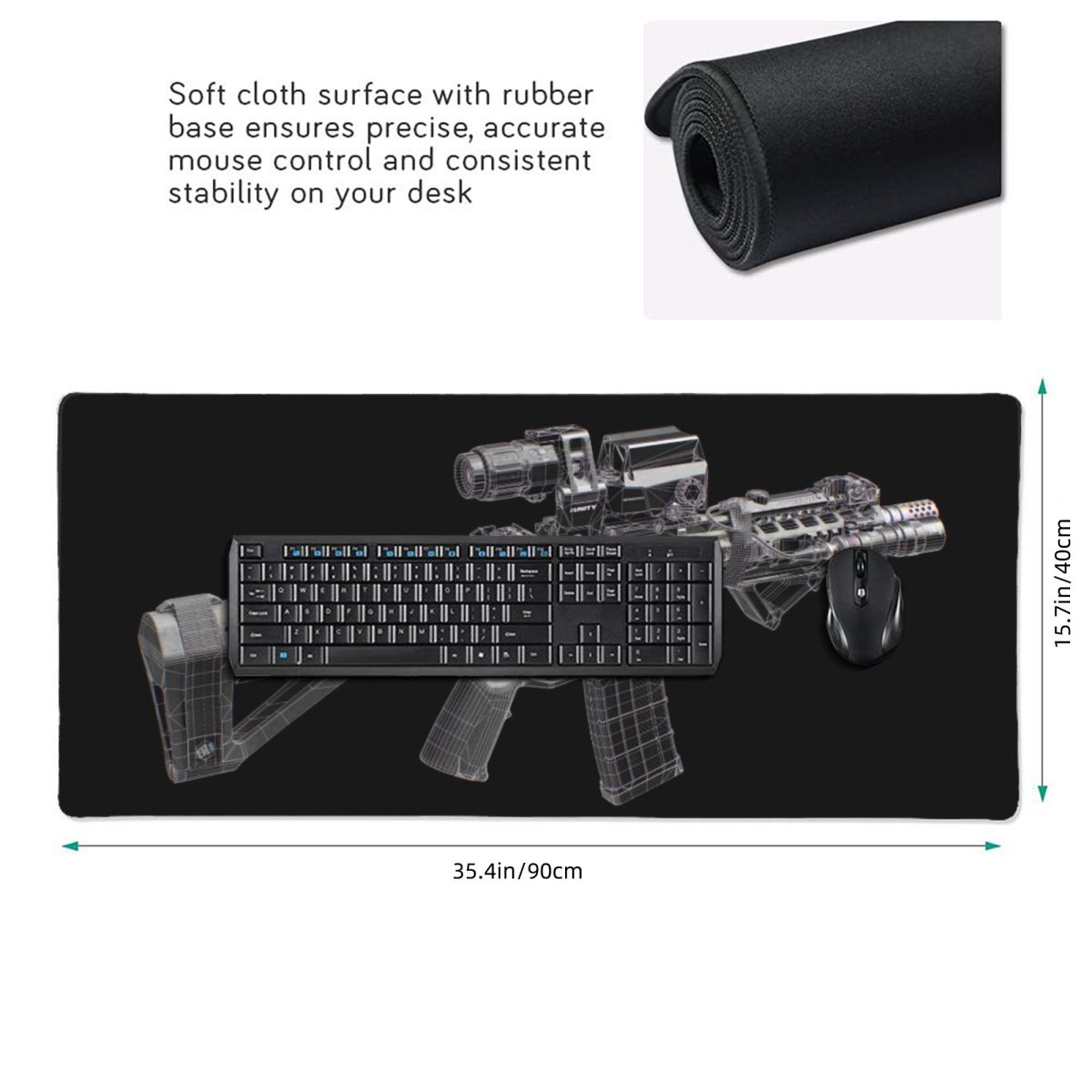 Large Mouse Pad Gun Mechanical - Gaming Accessories Drawing 评论和价格