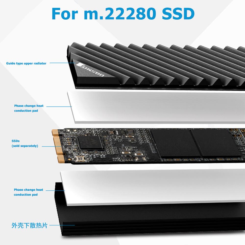 Jonsbo M2 2280 SSD Aluminum He - M2 Heatsink Cooler 评论和价格