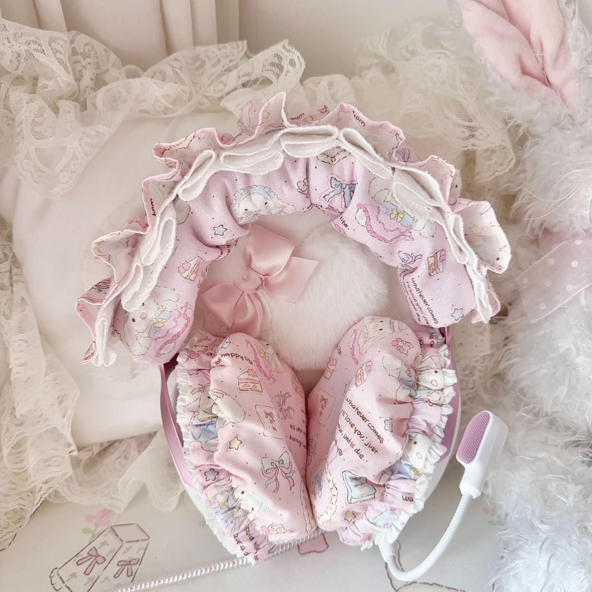 Ruffled Edge Lace Head Mounted - Gaming Headphone Accessories 评论和价格