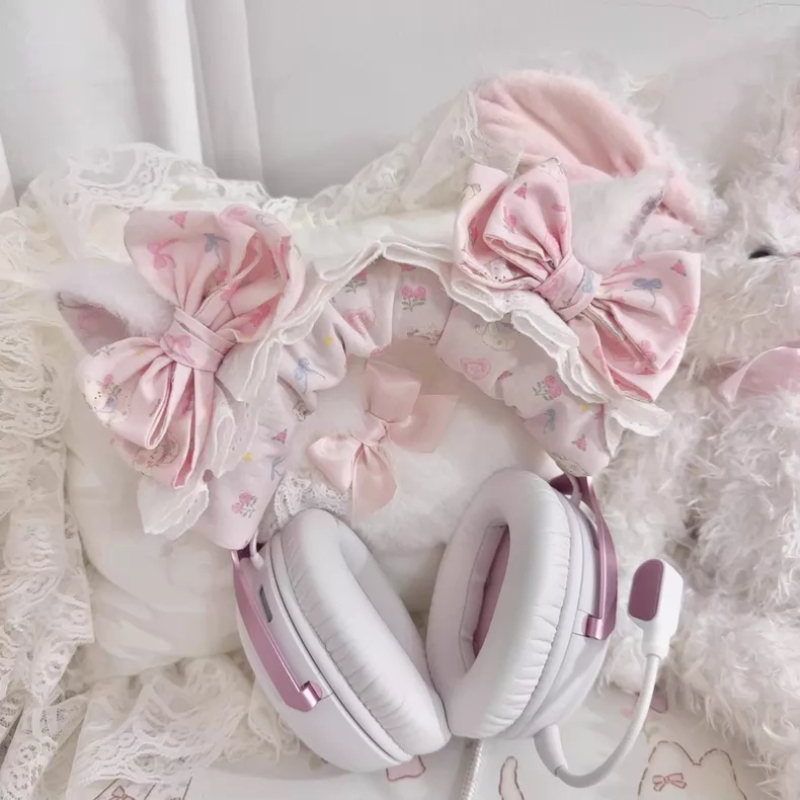 Ruffled Edge Lace Head Mounted - Gaming Headphone Accessories 评论和价格