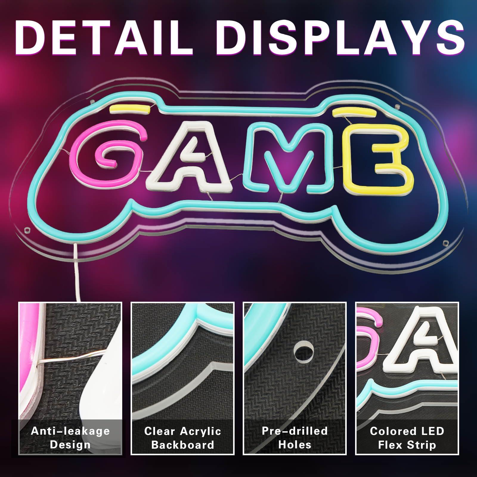 Game Neon Sign for Gamer Room  - Gaming Accessories Boys 评论和价格