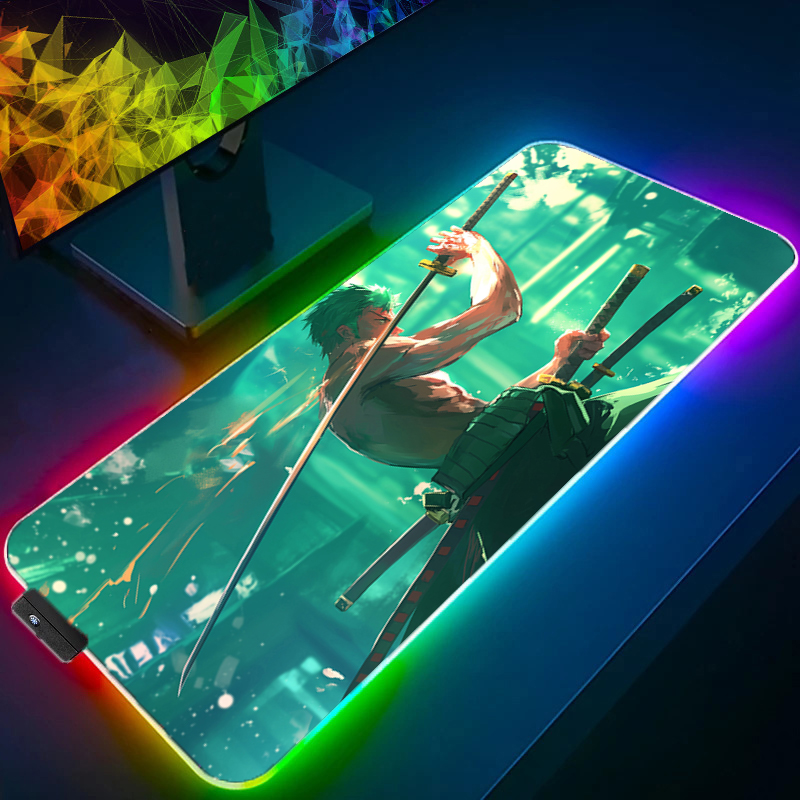 ONE PIECE Zoro Mouse Pad RGB G - Gaming Accessories For Pc 评论和价格