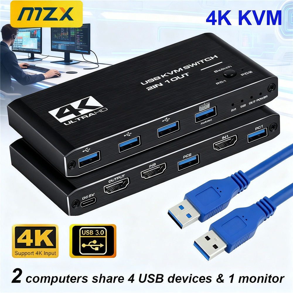 KVM Switch 4K 60Hz Switcher US - Gaming Equipment Accessories 评论和价格