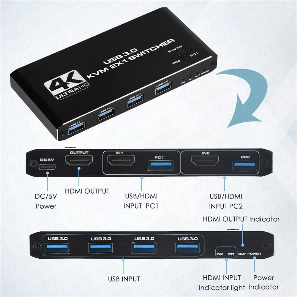 KVM Switch 4K 60Hz Switcher US - Gaming Equipment Accessories 评论和价格