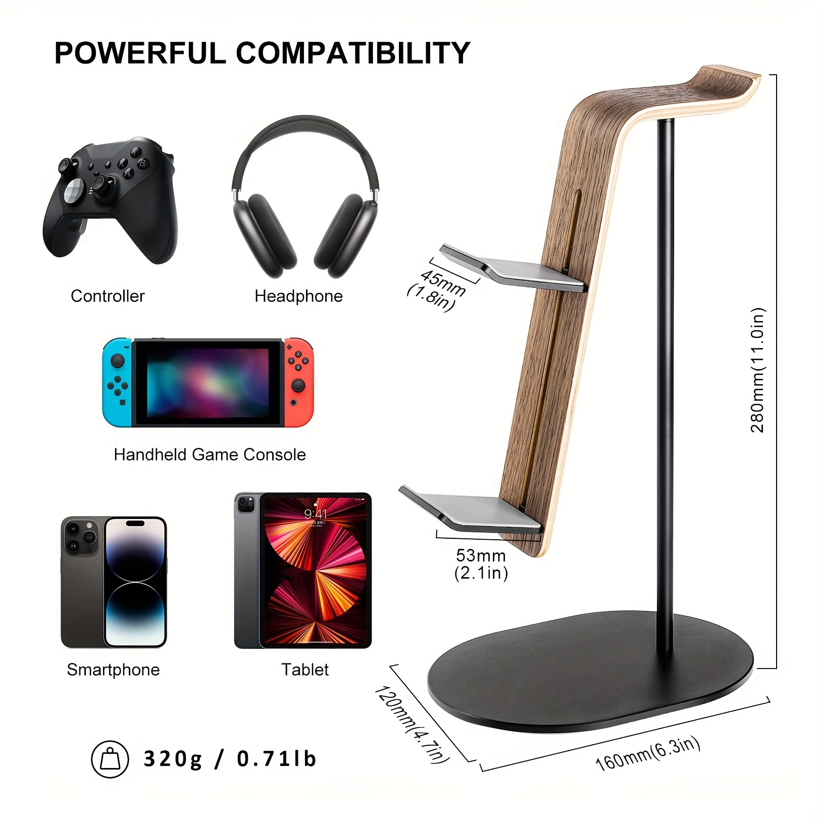Wooden Controller & Headset Ho - Gaming Headphone Accessories 评论和价格