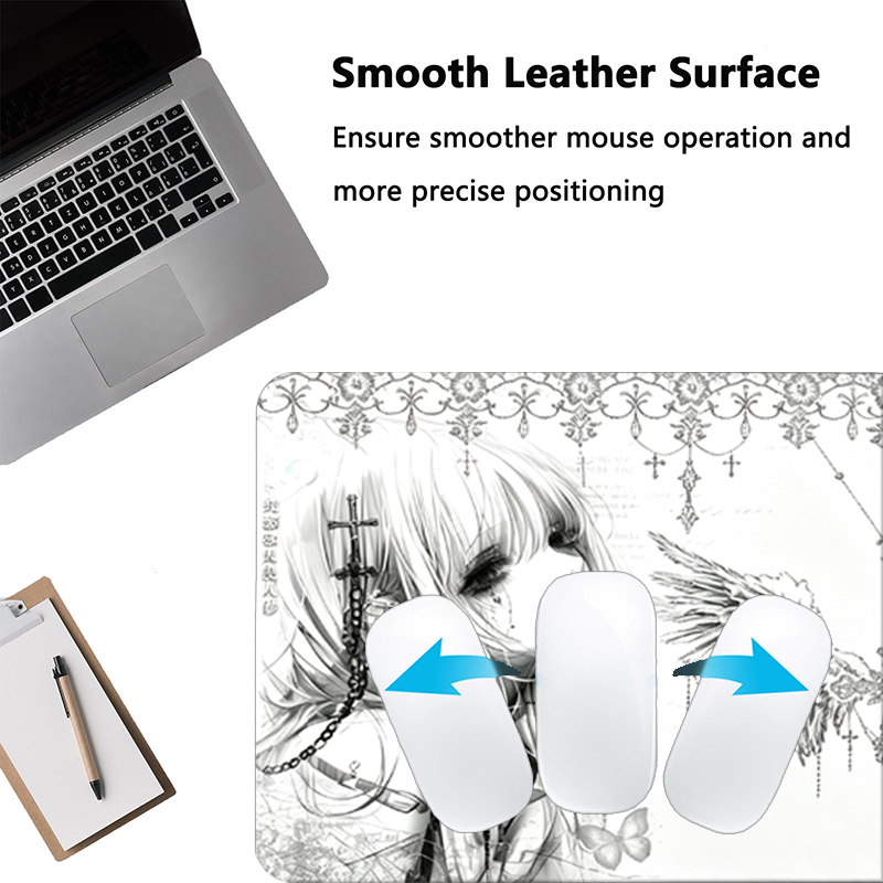 Leather Mousepad Black White A - Gaming Accessories For Pc 评论和价格