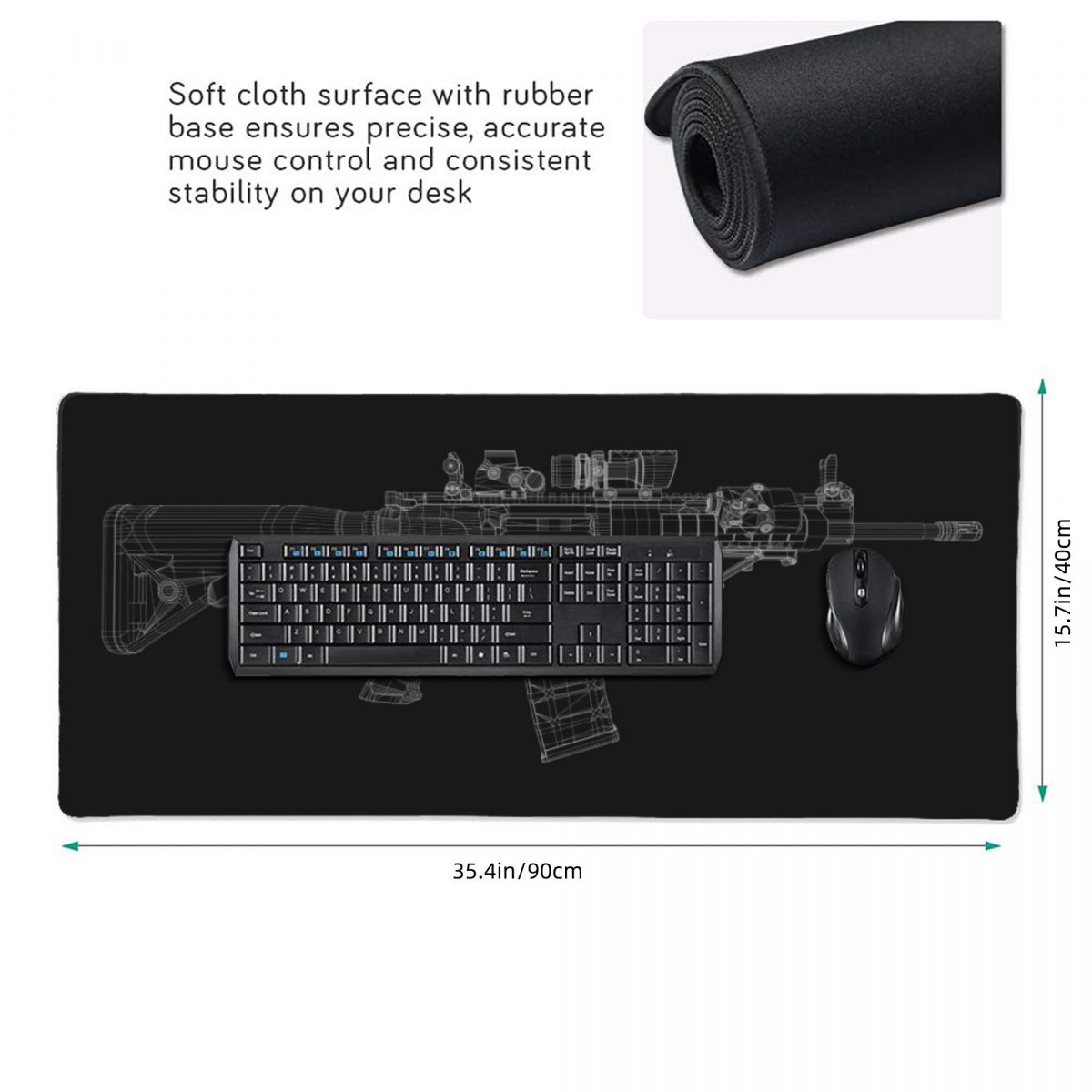 Large Mouse Pad Gun Mechanical - Gaming Accessories Drawing 评论和价格